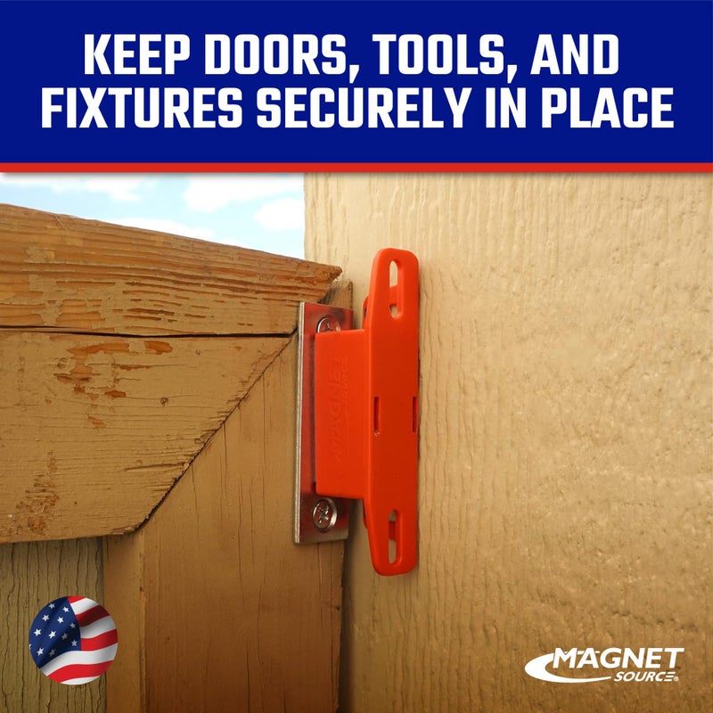 Master Magnetics Ceramic Universal Magnet Latch with Strike-Plate - Strong Heavy-Duty Magnets for Cabinet Doors - 2-Way Mounting - 50 lb Pull Each - 4.25" L x 0.938" W x 1.125" H - Red - 2-Pack - Image 4